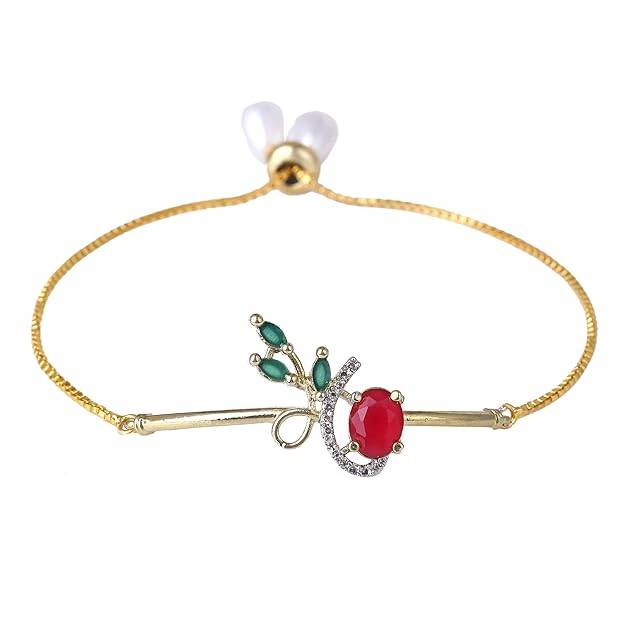 y Combo Of Pendant Set For Women: Gold & Rhodium Plated Green & Ruby American Diamond Trendy & Exqu : OSAKCOM012-2TNGNRBPDERBRFN