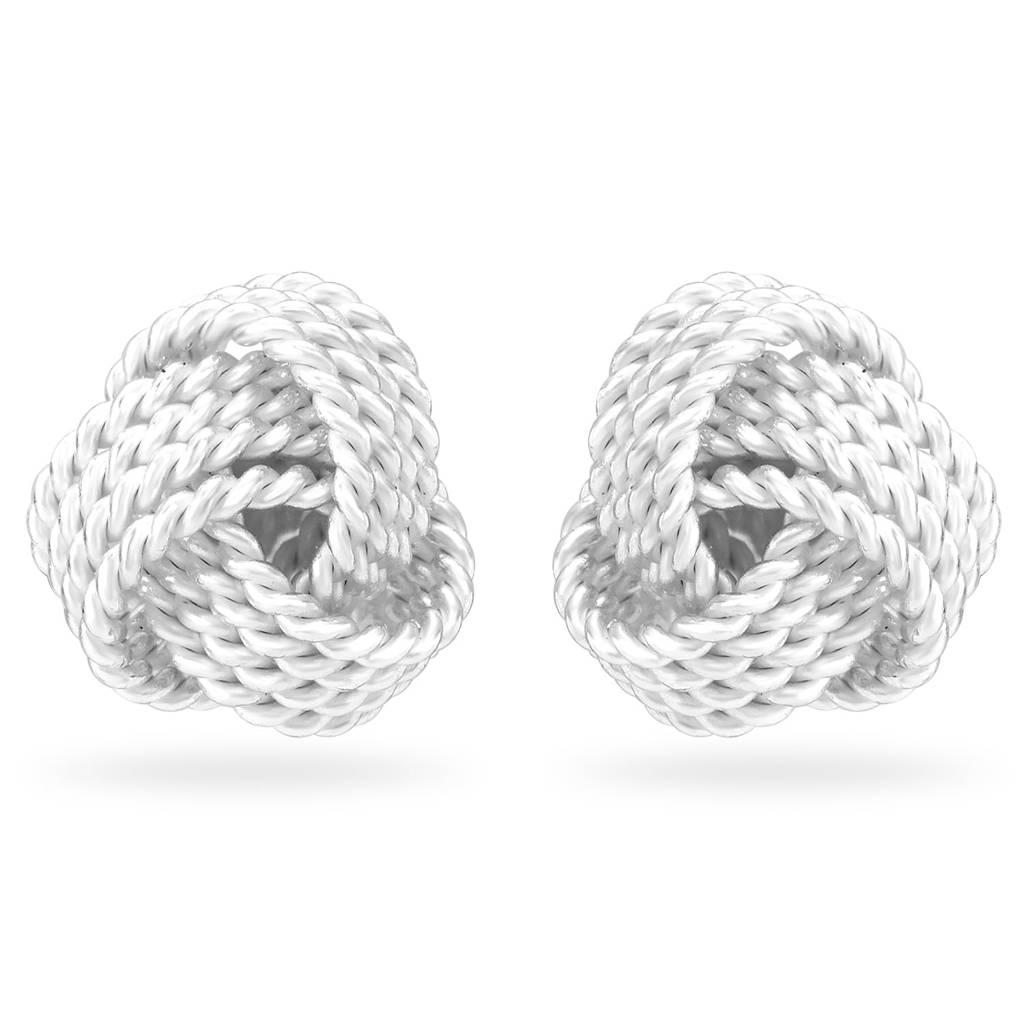 925 Sterling Silver Oxidised Anti Tarnish Small Stud Earrings Wire Love Knot Jewellery Collections Navratri Gift For : PF17E65