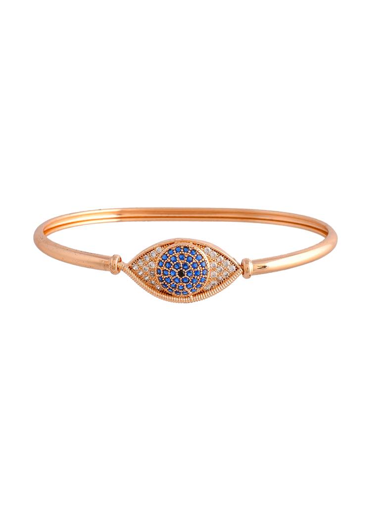 Sparkling Elegance Round Cut Blue And White Cz Evil Eye Adjustable Bracelet : 8905124504378