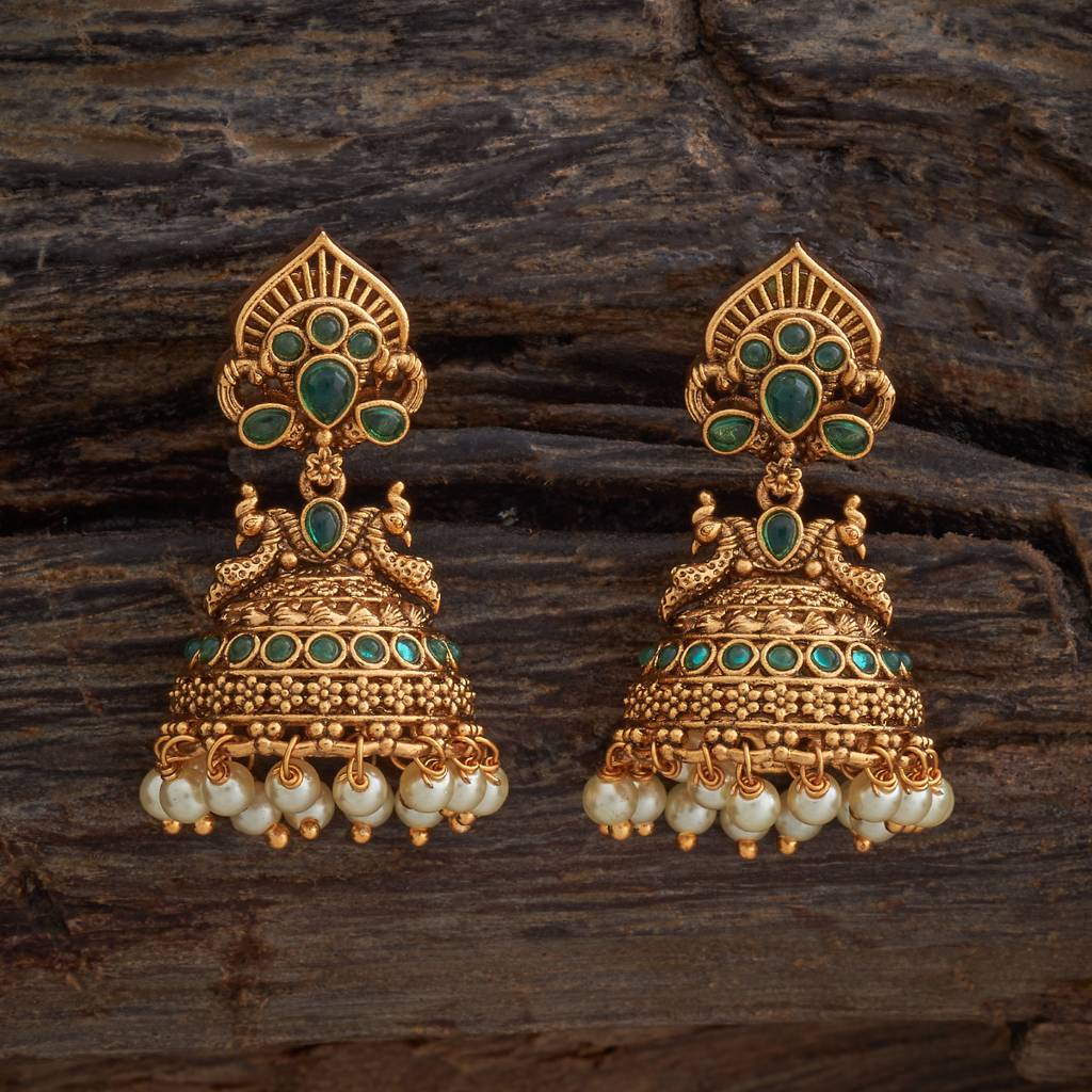 Kushal'S Fashion Jewellery Dome Shaped Jhumkas Earrings-181462 : 433587