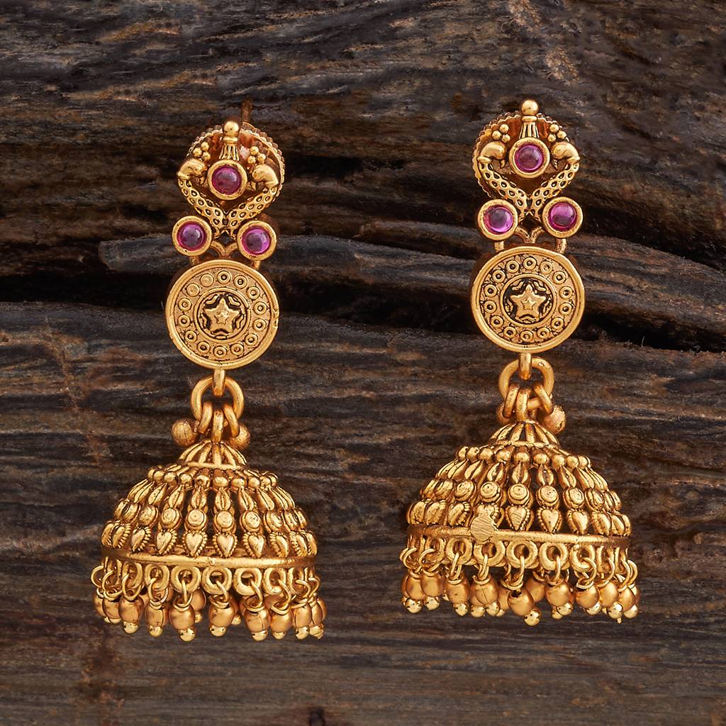 Kushal'S Fashion Jewellery Dome Shaped Jhumkas Earrings-179453 : 429428