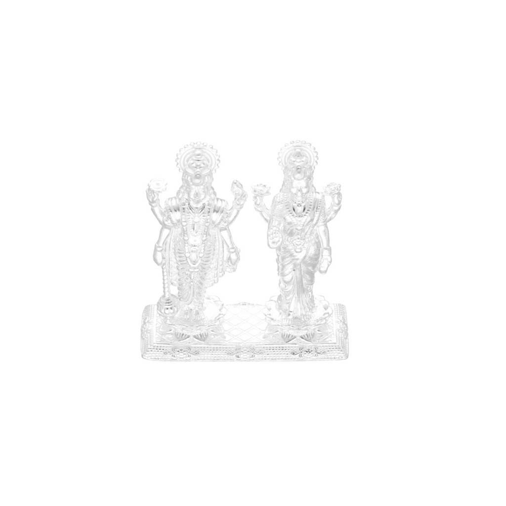 80% Purity-22 Grams Lord Vishnu & Maa Lakshmi Murti : JPAUG-25-100