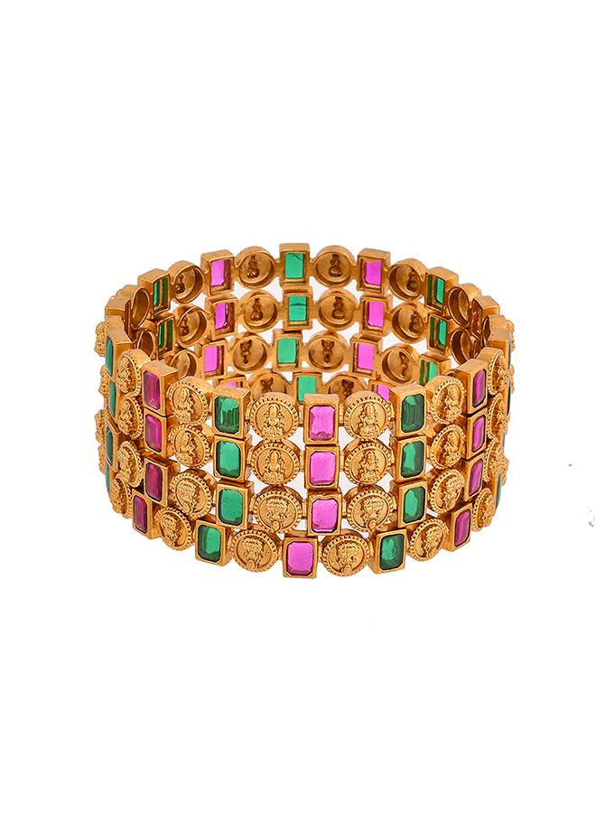 Sparkling Elegance Traditional Gold Plated Design Bangles : 8905124497267