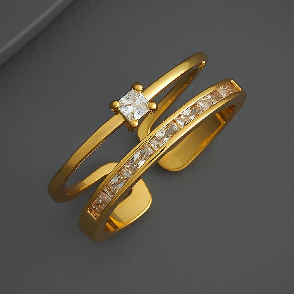 Kushal'S Fashion Jewellery White Gold-Plated Party Trendy Zircon Finger Ring-186751 : 445259