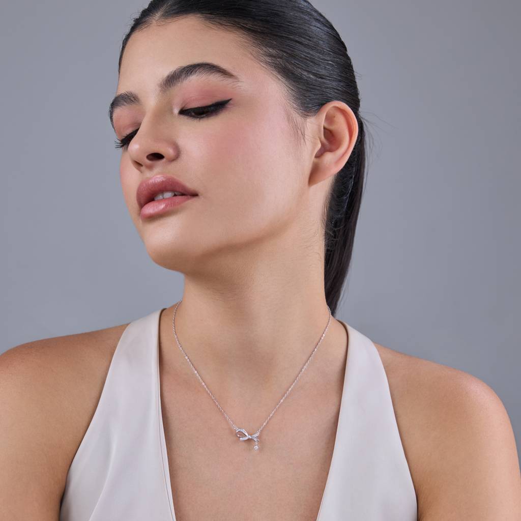 White Plated Party Trendy Necklace-441699 : 441699