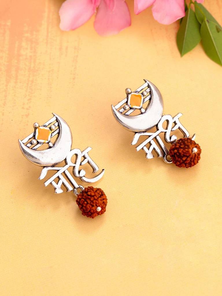 Aham Brahmasmi Moksh Rudraksha Beads Earrings : 8905124111811