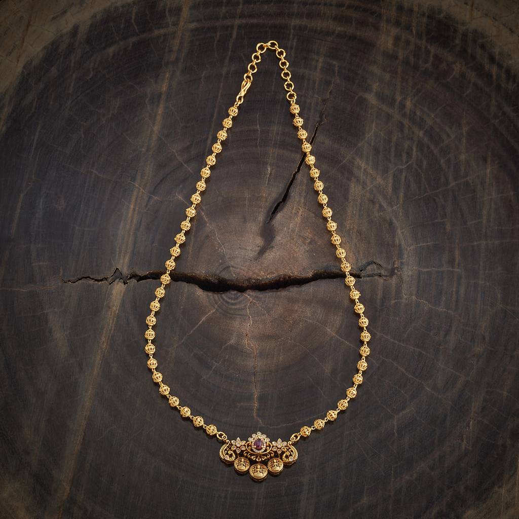 Kushal'S Fashion Jewellery Ruby Gold-Plated Ethnic Antique Necklace -431511 : 431511