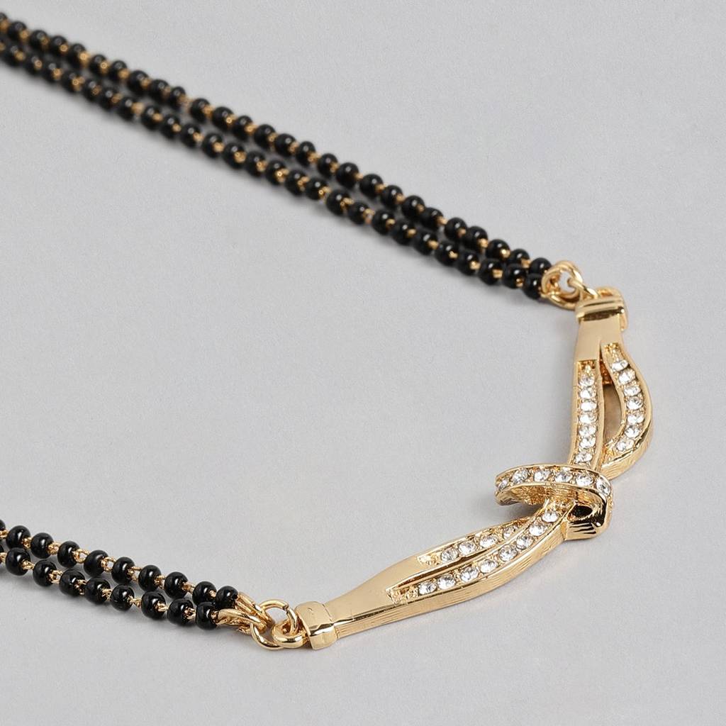 Estele Gold Plated Fascinating Mangalsutra Necklace Set With Austrian Crystals For Women : EMS13080059NKER