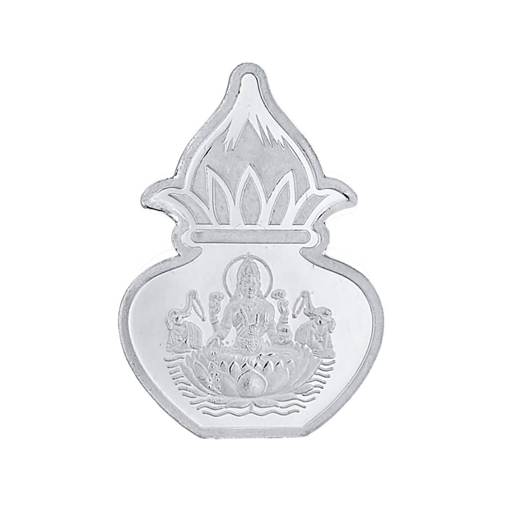 Sri Jagdamba Pearls 10 Grams 99.9%  Laxmi Kalash Silver Coin : JPSEP-16-051-10