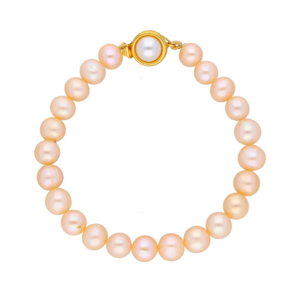 Single Line Pink Pearl Bracelet : JPAPR-19-103