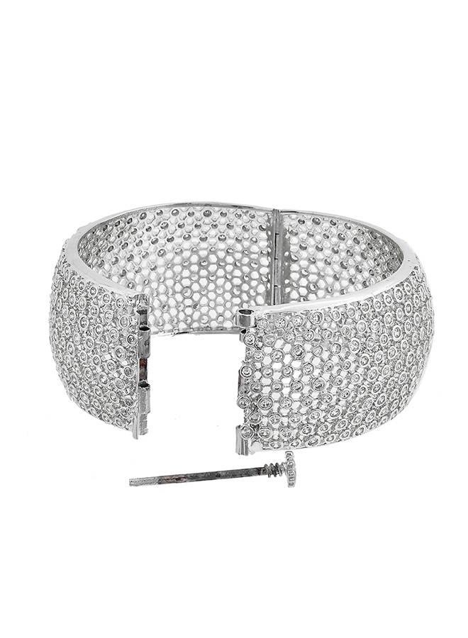 Sparkling Elegance Statement Cz Studded Bangles : 8905124497069