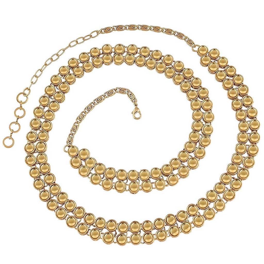 Traditional Adjustable Gold Plated Kundan Waist Belt Kamar Bandh Belly Chain Jewellery Gift For Women-Pf37Bch016 : PF37BCH016LCT