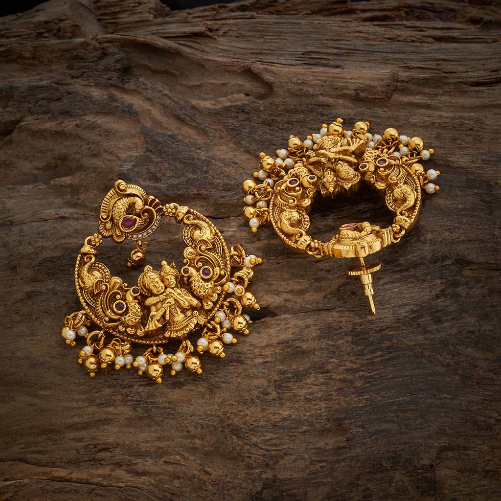 Kushal'S Fashion Jewellery Ruby Gold-Plated Ethnic Antique  Chandbali -167929 : 406851