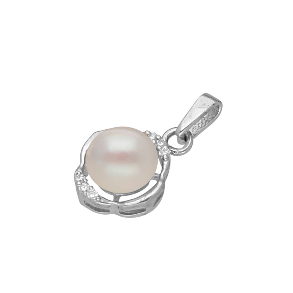92.5 Sterling Silver Jagrati Light Weight Pearl Pendant : JPMAY-22-186