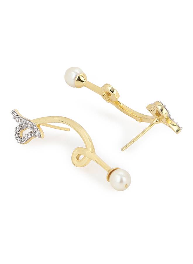 Voylla Gold Plated Drop Earrings : 8905124433319