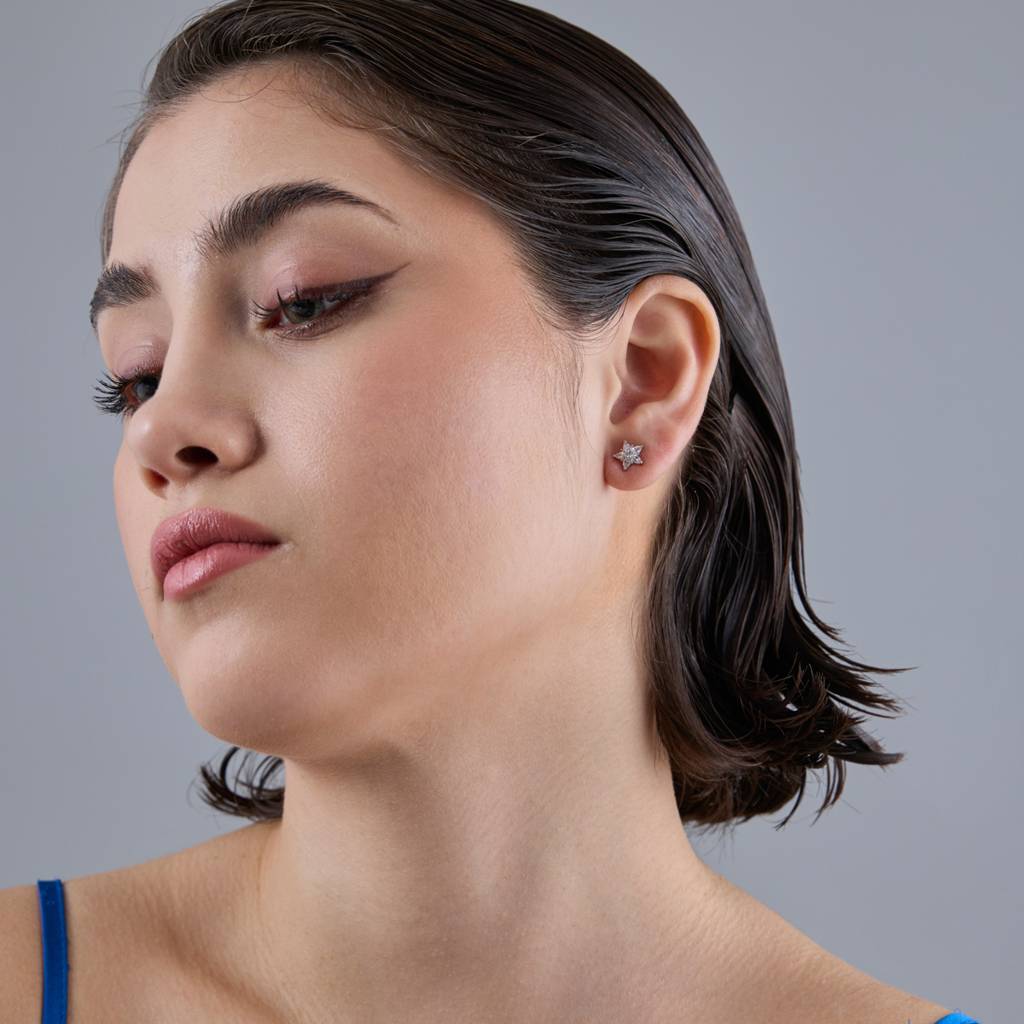 Kushal'S Fashion Jewellery Plated Zircon 92.5 Sterling Silver Studs-183230 : 437595