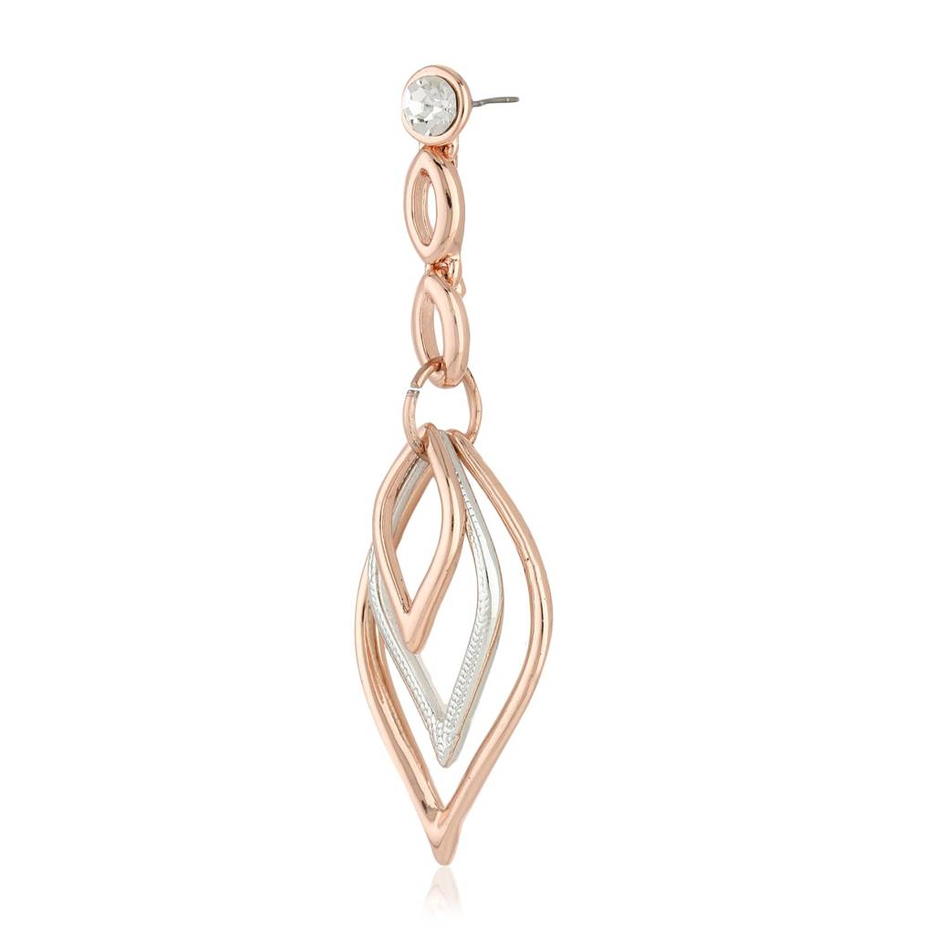 Estele Rosegold & Rhodium Plated Designer Dangler Earrings For Women : 702703ER