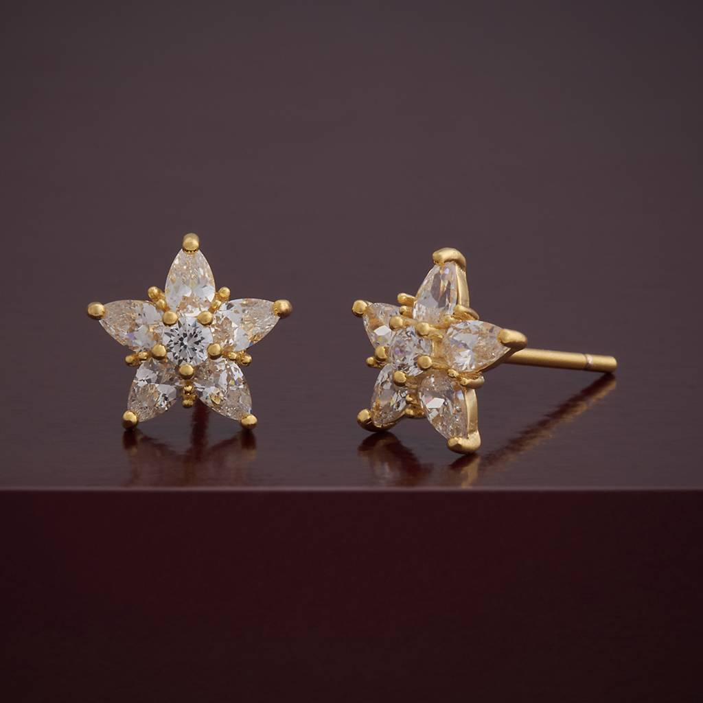 Kushal'S Fashion Jewellery Plated Zircon 92.5 Sterling Silver Studs-183230 : 437595