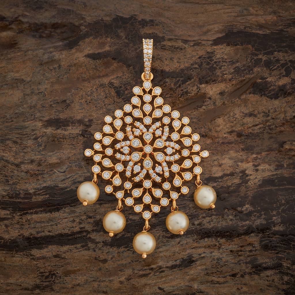 Kushal'S Fashion Jewellery White Gold-Plated Party Zircon Pendant Charm-182089 : 434977