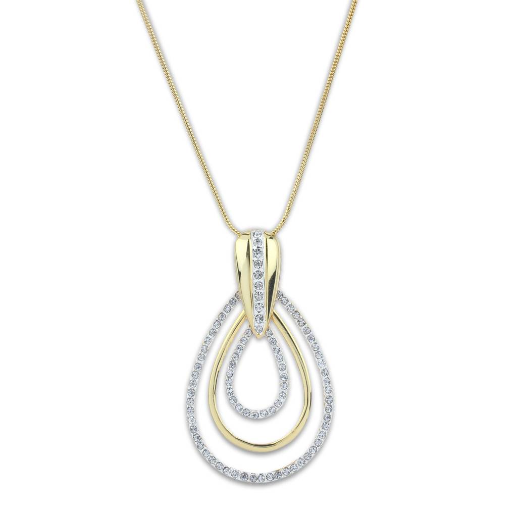 Estele Gold & Rhodium Plated Multi Drop Designer Pendant With Crystals For Women : 589PENDANT