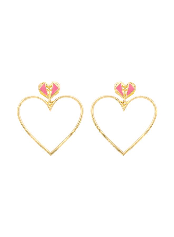 Mi Amore Heart Hoop Earrings : 8905124078169