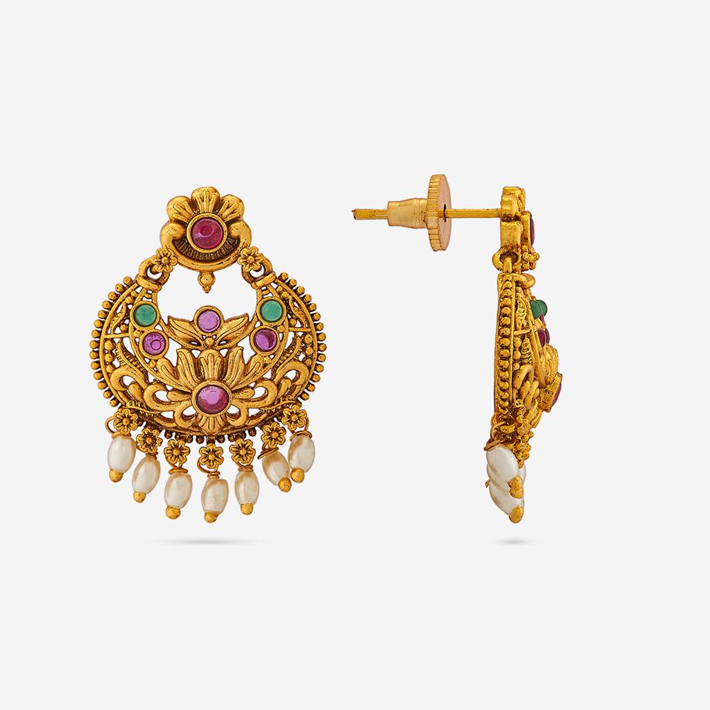 Kushal'S Fashion Jewellery Plated Ethnic Antique Chandbali Earrings-186026 : 443637