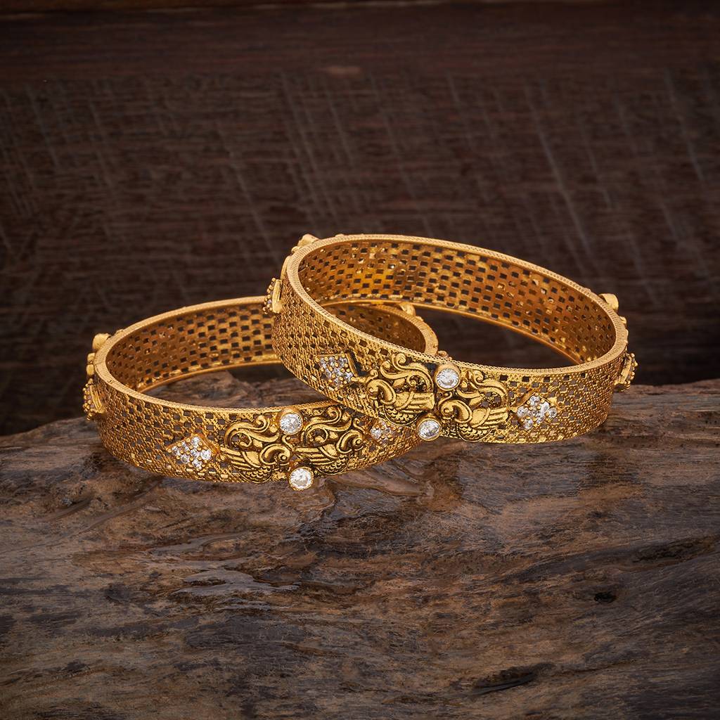 Kushal'S Fashion Jewellery Gold-Plated Handcrafted Set Of 2 Bangles-177372 : 425487