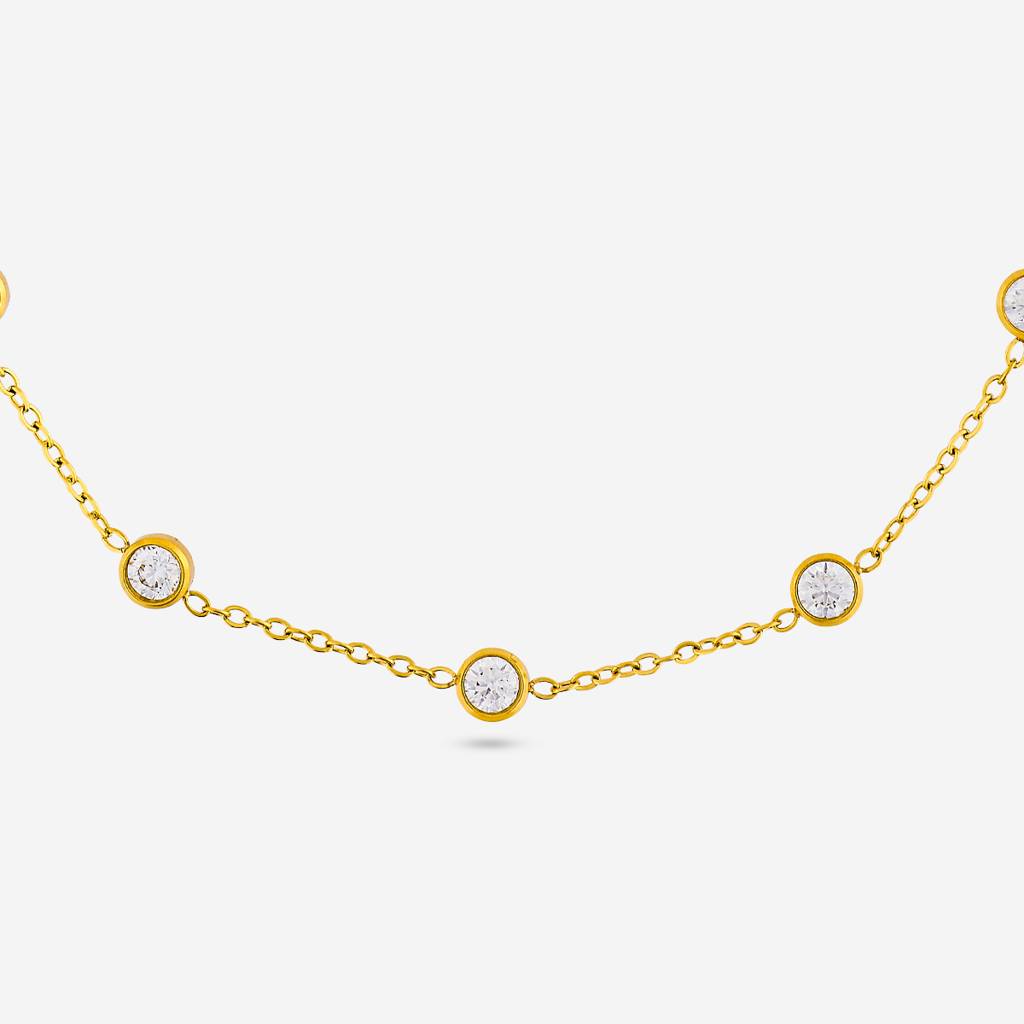 Kushal'S Fashion Jewellery White Gold-Plated Party Trendy Zircon Anklet -455119 : 455119