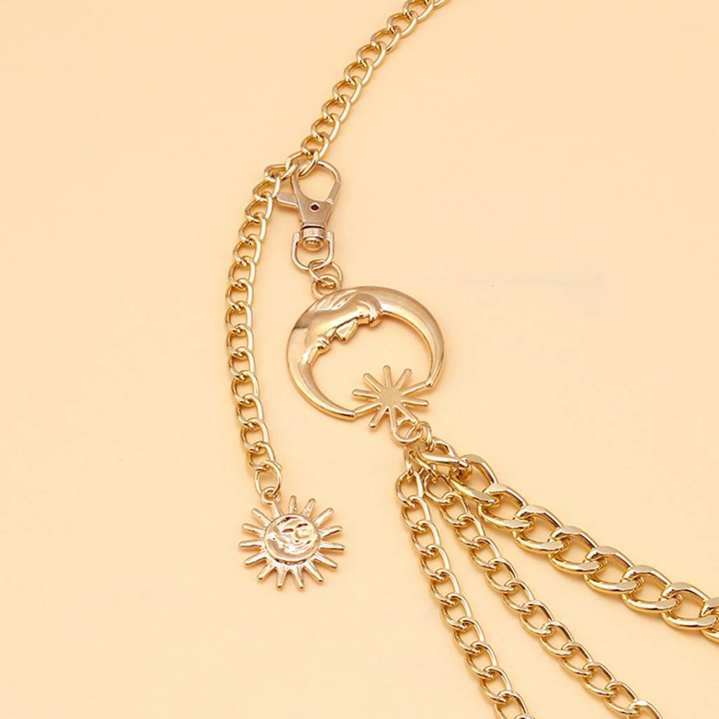 Gold Plated Ethnic 3 Layer Belly Chain Kamarbandh Multilayer Waist Chain Dress Belt Beach Jewellery For Women : PX8BCH006G