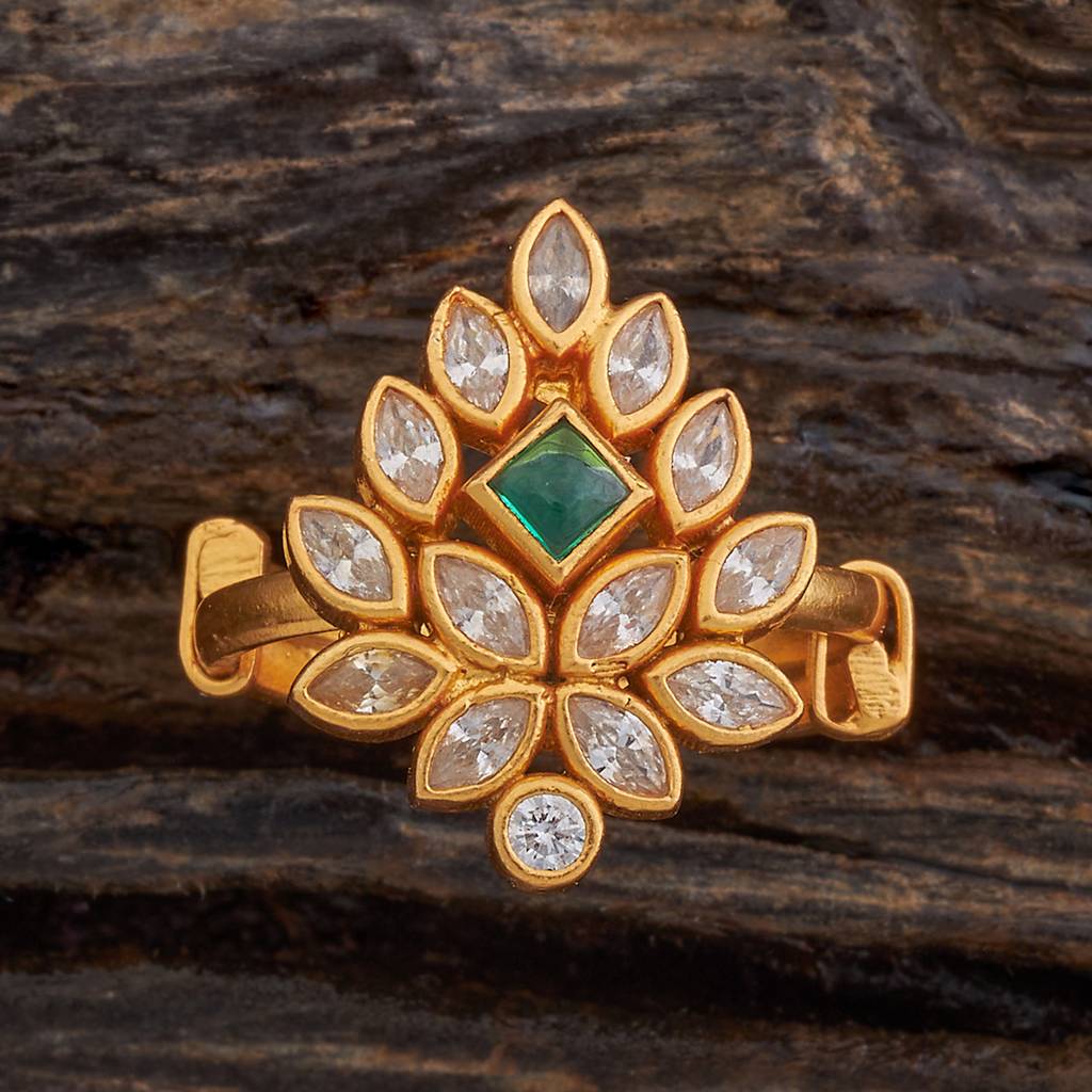 Kushal'S Fashion Jewellery Gold Plated Artificial Stones Studded Finger Ring-178157 : 426736