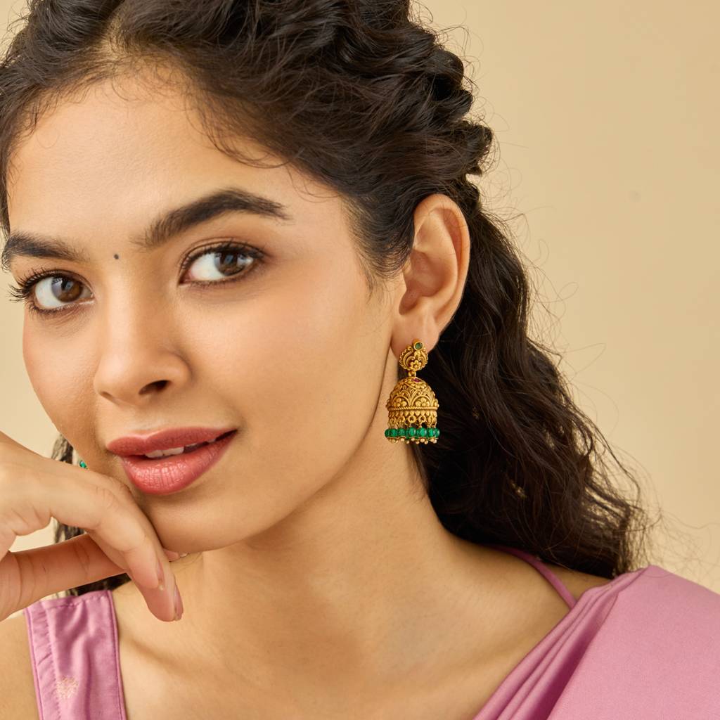 Kushal'S Fashion Jewellery Plated Ethnic Antique Jhumkas-185668 : 442849