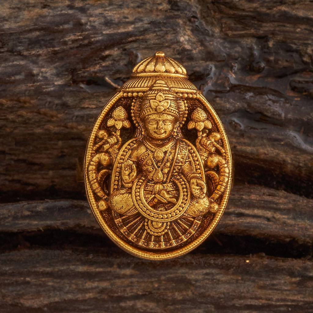Kushal'S Fashion Jewellery Gold Gold-Plated Ethnic Antique Finger Ring -182542 : 435972