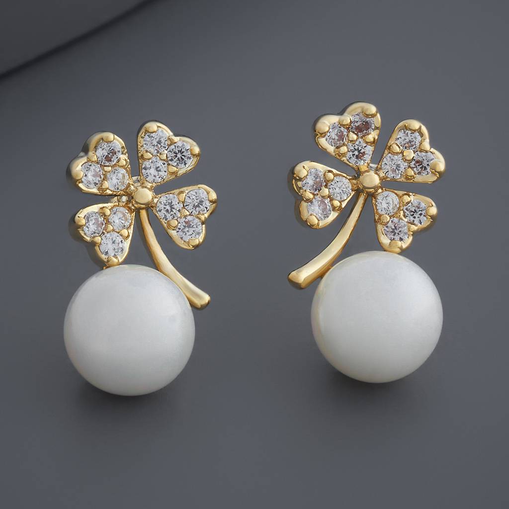 Kushal'S Fashion Jewellery Pearl Plated Party Trendy Zircon Studs-184139 : 439442