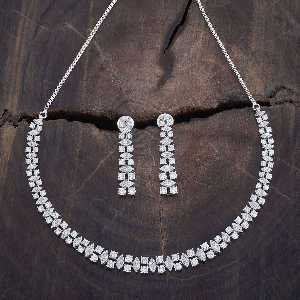 Kushal'S Fashion Jewellery -Plated Party Zircon Jewellery Set -175701 : 421123