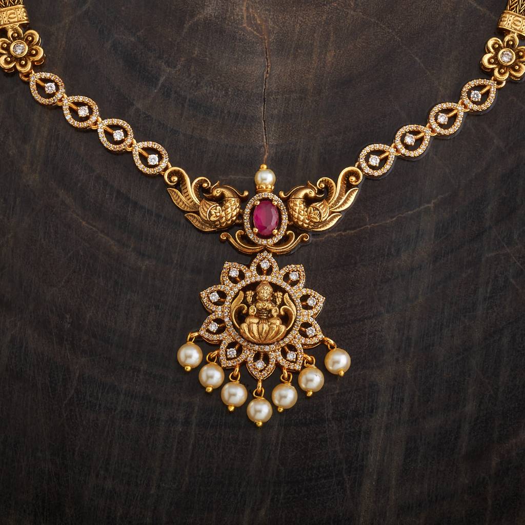 Kushal'S Fashion Jewellery Gold-Plated Ruby Studded Antique Jewellery Set-172640 : 412969