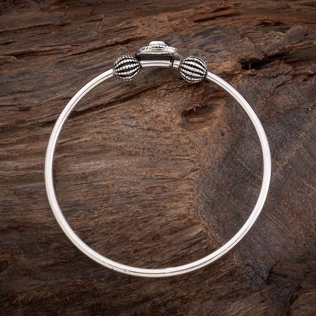 Kushal'S Fashion Jewellery Silver-Plated Ruby-Studded Kada Bracelet-158242 : 435880
