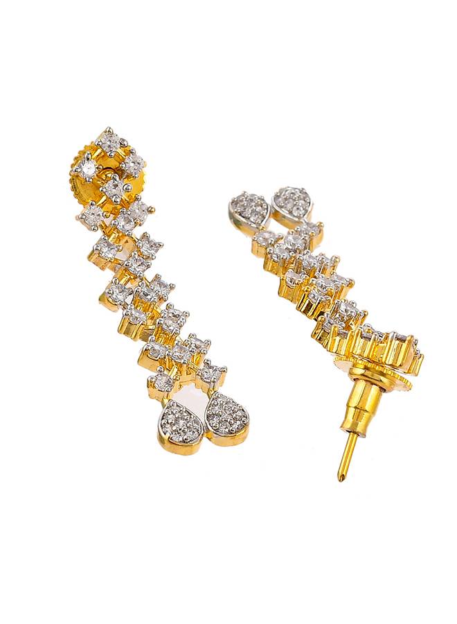 Cz Elegance Layered Dual Tone Stone-Studded Necklace Set : 8905124477979