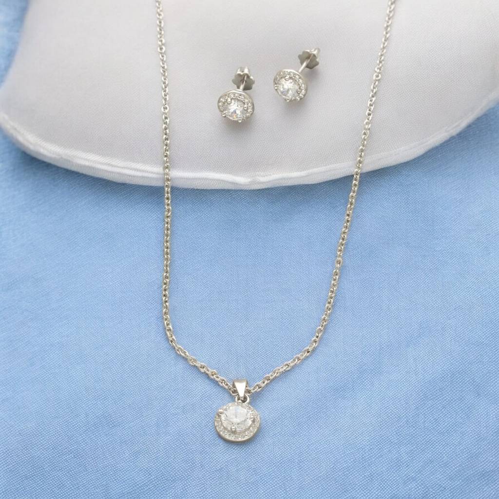 Sophisticated 925 Silver Pendant Set : JPAUG-24-003