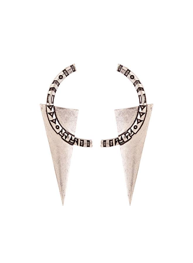 Aztec Bar Half Circle And Triangle Earrings : 8905124032260