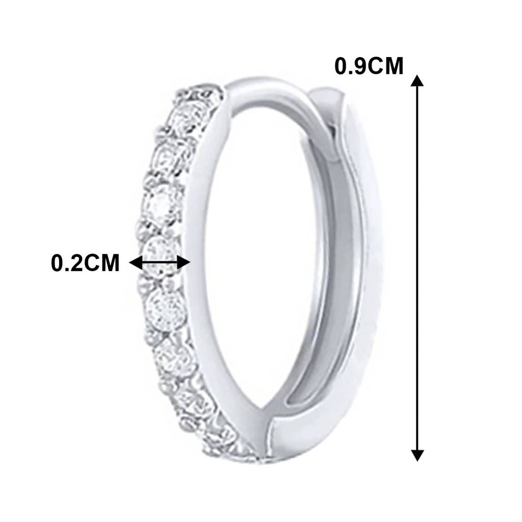 American Diamond Studded Silver Plated Hoop Earrings Fashion Jewellery Gift For Girls & Women : PX8E101S