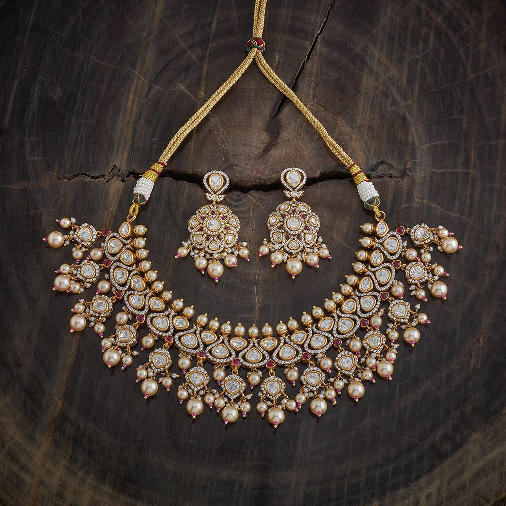 Kushal'S Fashion Jewellery Ruby Victorian-Plated Ethnic Copper Kundan Jewellery Set-176785 : 423803