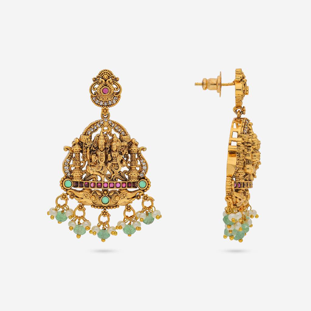 Ruby-Green Gold-Plated Antique Jewellery Set-452778 | Ruby-Green Gold ...