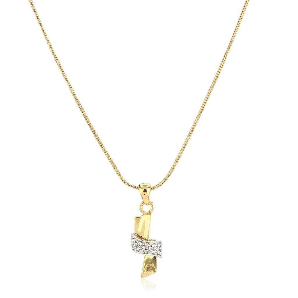 Estele Gold & Rhodium Plated Beautiful Pendant Set With Crystals For Women : 5942NKER