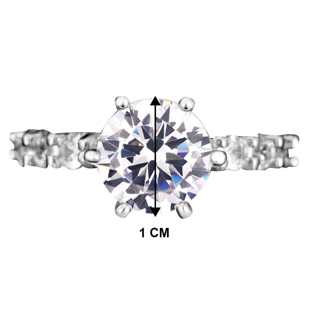 American Diamond Studded Silver Plated Finger Ring Fashion Wear Stylish Jewellery Gift For Girls & Women (Px8R98-7) : PX8R98-7