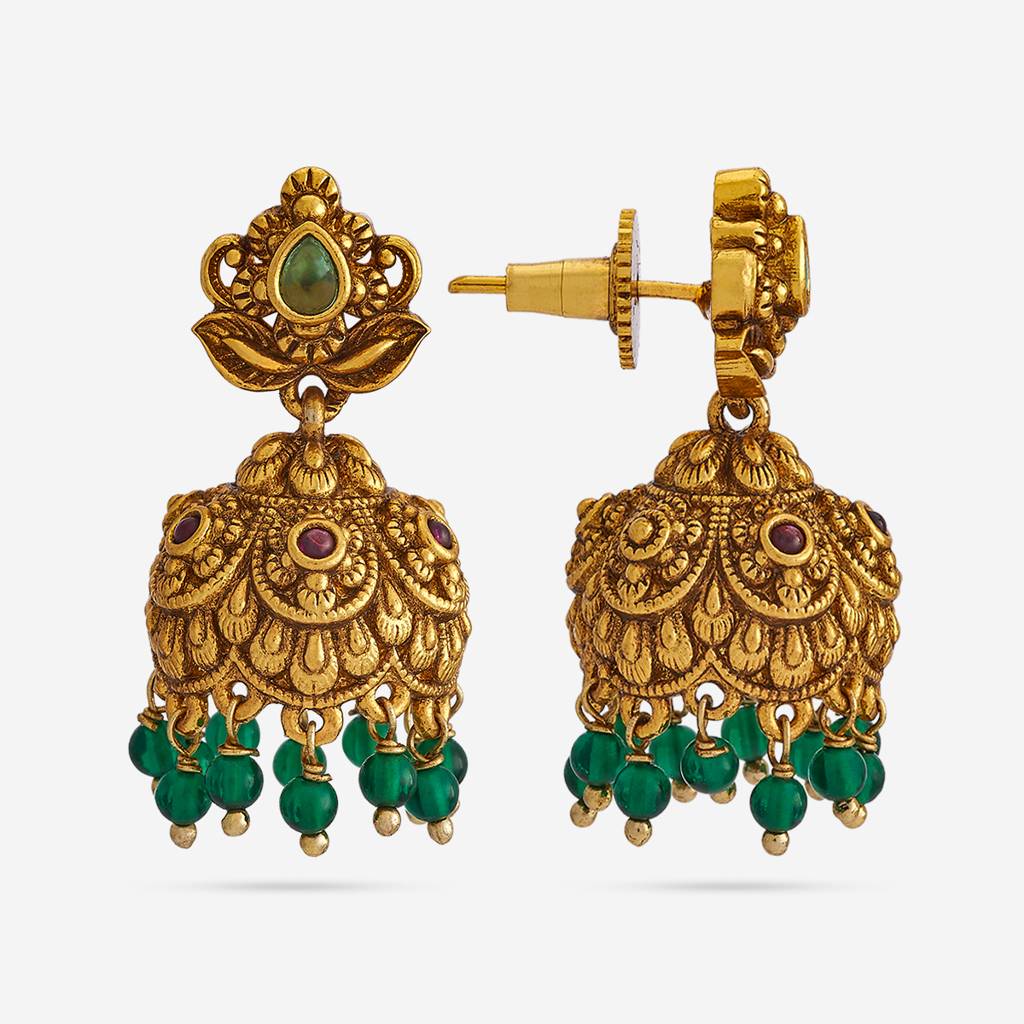 Kushal'S Fashion Jewellery Plated Ethnic Antique Jhumkas-185671 : 442855