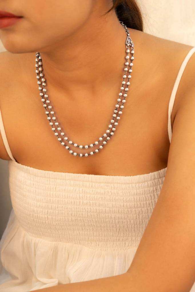 Tattva Two Layered Ball Chain Necklace : SN84544