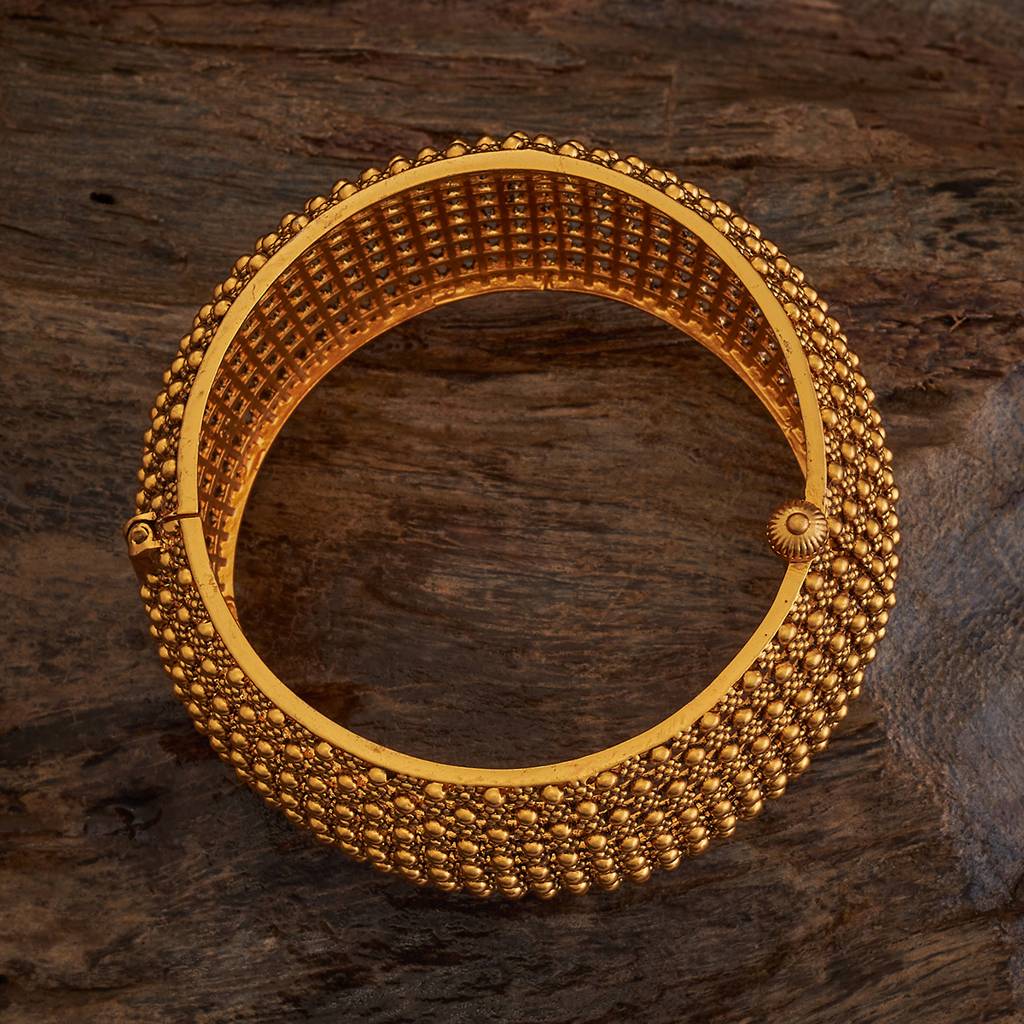 Kushal'S Fashion Jewellery Gold Gold-Plated Ethnic Antique Bangle-167504 : 405905