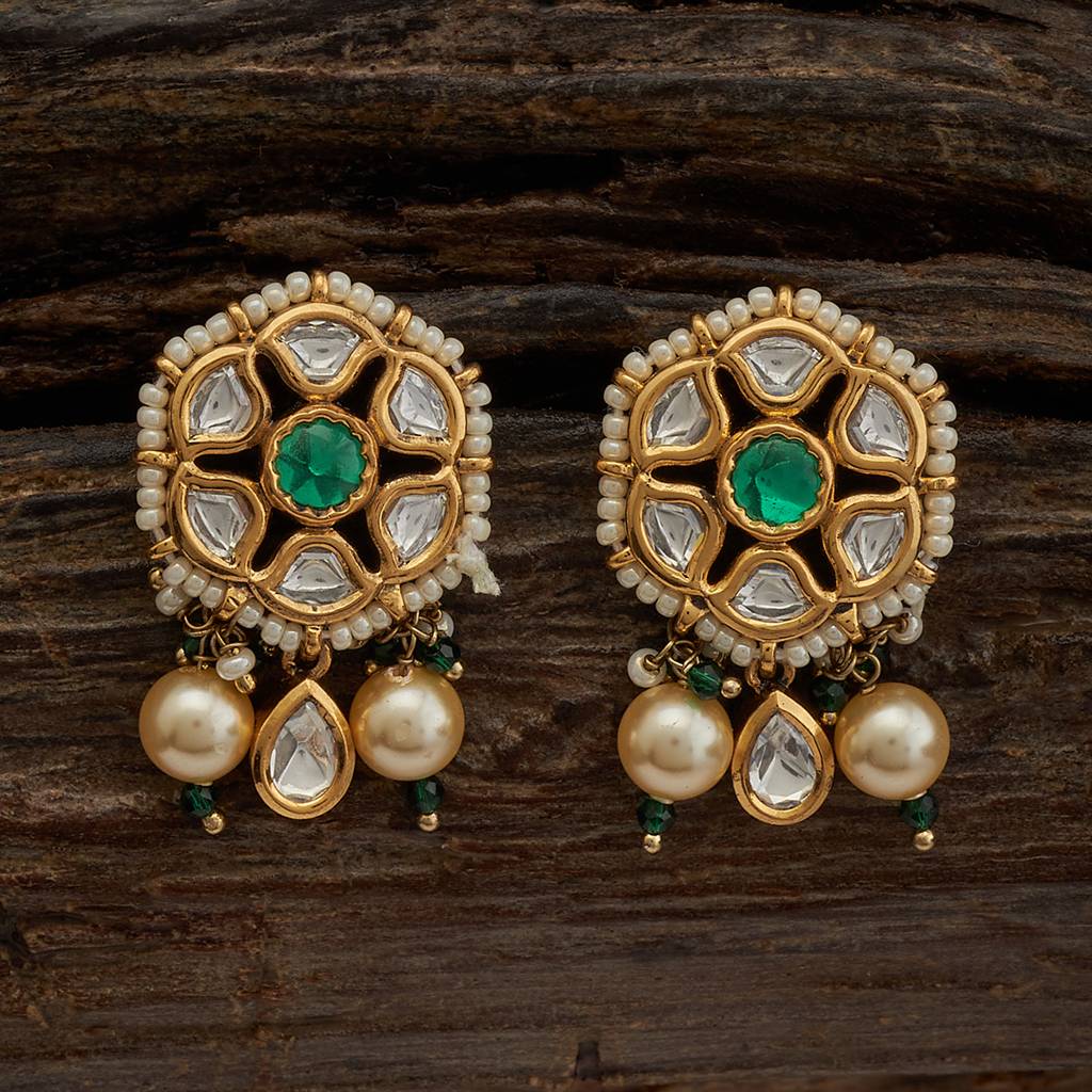 Kushal'S Fashion Jewellery Victorian-Plated Ethnic Kundan Studs