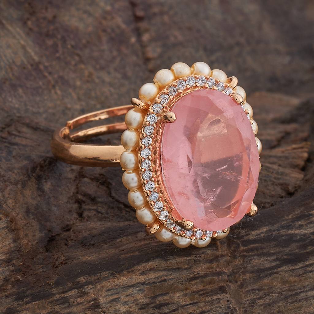 Kushal'S Fashion Jewellery Gold-Plated Party Wear Zircon Finger Ring-177158 : 424685