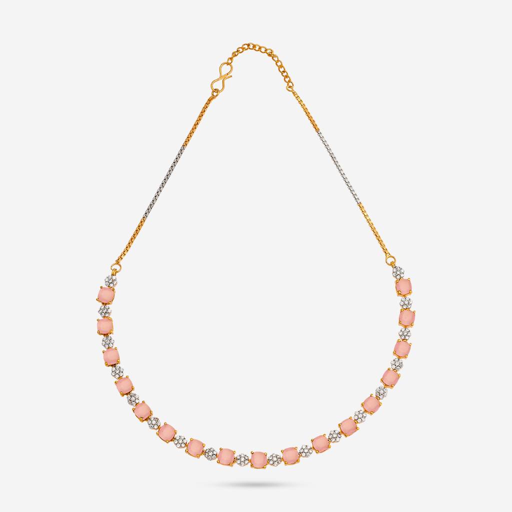 Gold-Plated Party Zircon Necklace Set-440932 : 440932